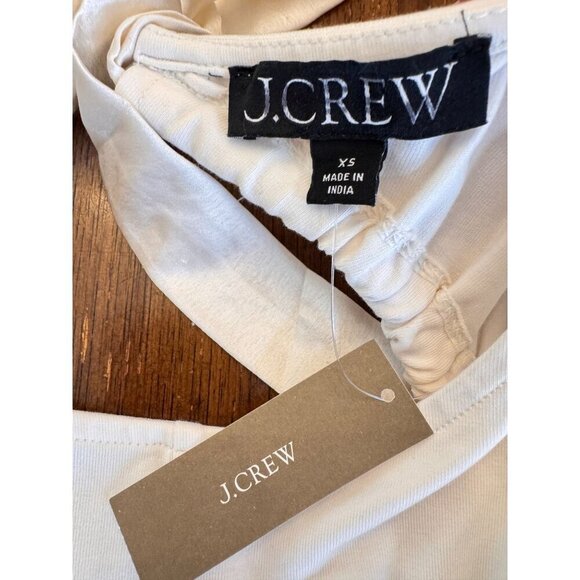 NWT J. Crew Open-back puff-sleeve top in stretch cotton blend Ivory Sz XS - Picture 7 of 8
